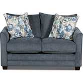 Juniper 72" Full Memory Mattress Sleep Sofa in Blue Chenille Fabric